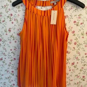 Banana Republic Orange and Red Striped Blouse